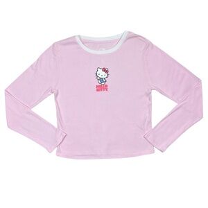 Sanrio Hello Kitty Pink Long Sleeve Shirts - Size M